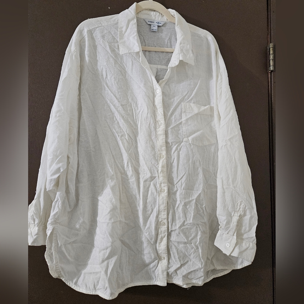 Women's Old Navy Linen Blend Boyfriend Shirt